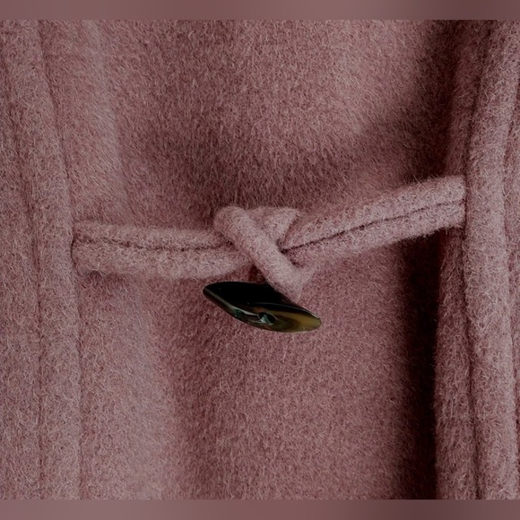 Hilary Radley Pea Coat Womens Dusty Pink Alpaca Wool Blend Hooded Pocket - Picture 6 of 14